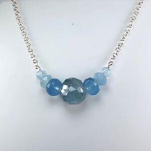 Genuine Aquamarine Necklace! March Birthstone! ❤️